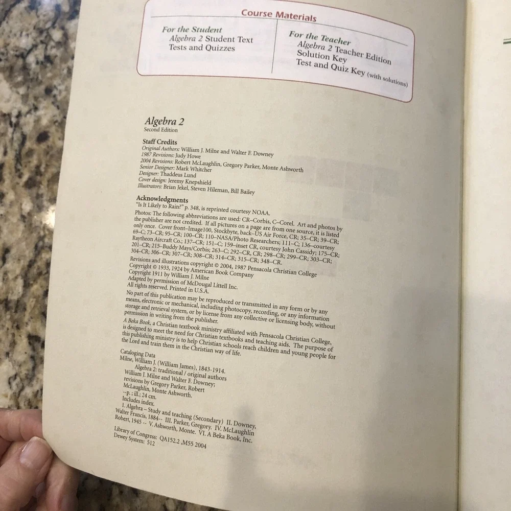 A Beka Book - Traditional Algebra 2 - 2nd Edition
